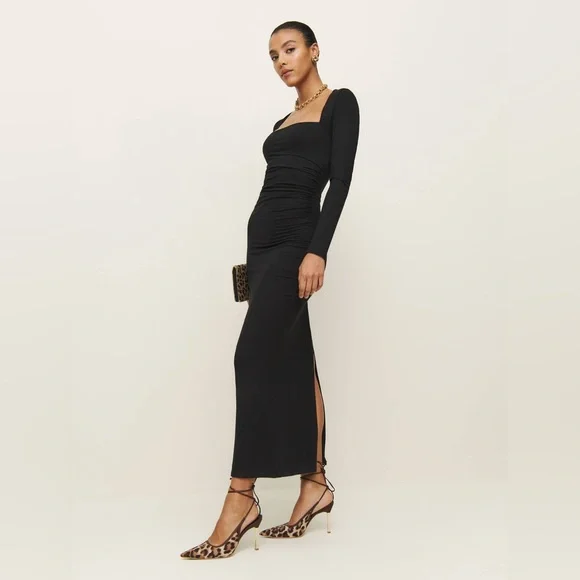 Reformation Laurel Knit Dress Black - Size S - Picture 4 of 11